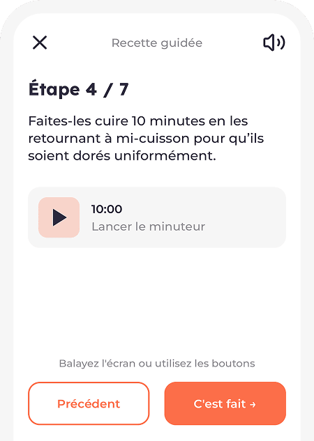 Aperçu du mode guidé sur Airfry Addict