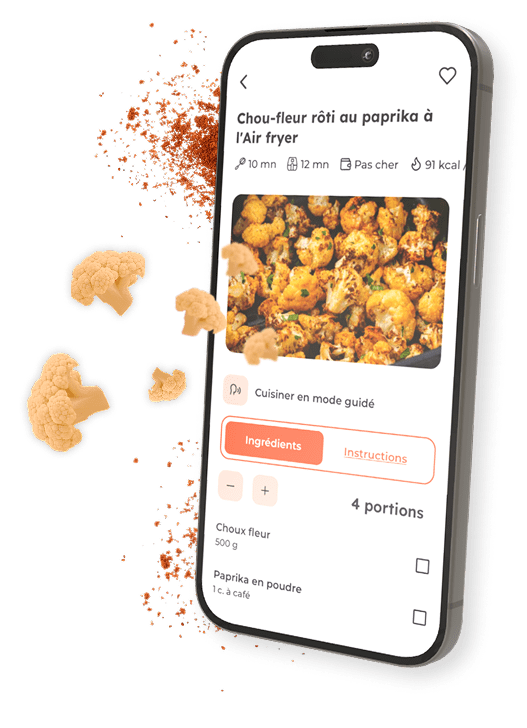 Page de recette Airfry Addict sur iPhone 15